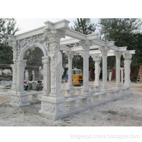 Garden Gazebo, Made of Marble without Metal Top